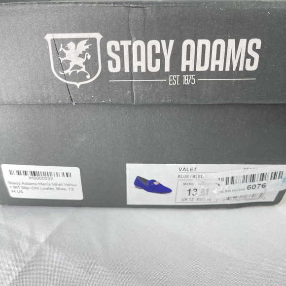 Stacy Adam’s Men’s Valet Velvet Slip On Loafer. Color Blue. Size 13 EUC - Picture 8 of 8